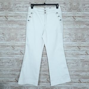 INC Wide Leg Pants 12 Short White Jeans 636
